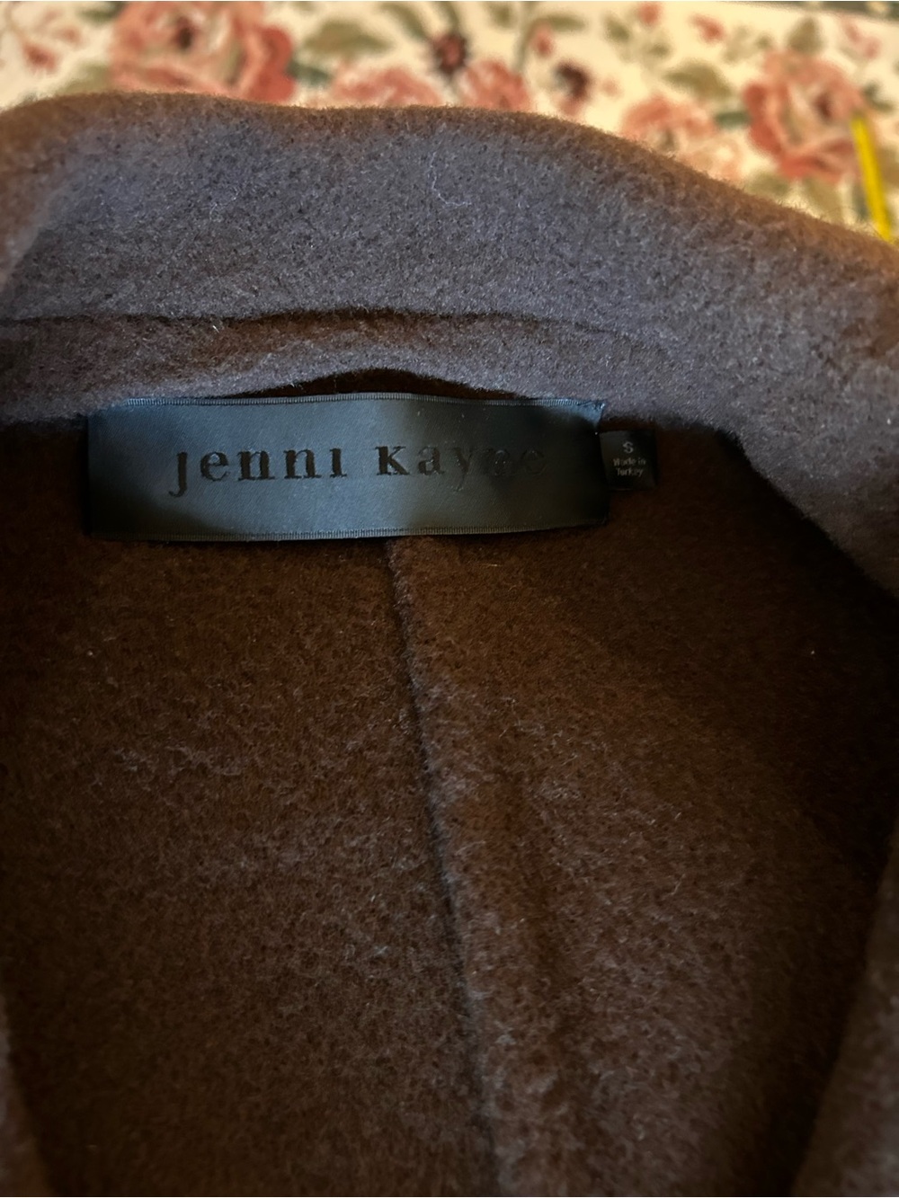 Jenni Kayne Olivia Coat Chocolate Brown Wool Blend Double Breasted Size Small - Picture 5 of 8